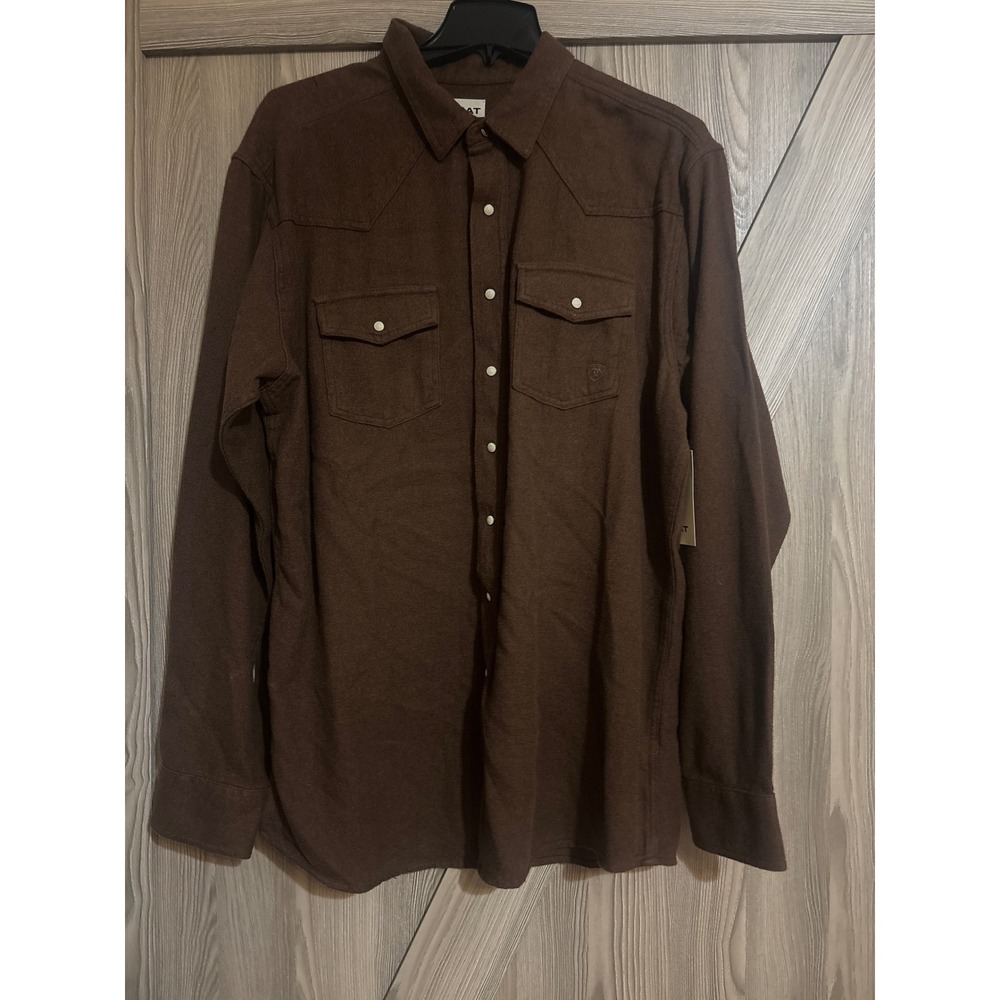 Ariat Hyde Retro Snap LS Shirt Dark Brown Mens XXL-Tall Western 10063147 NWT